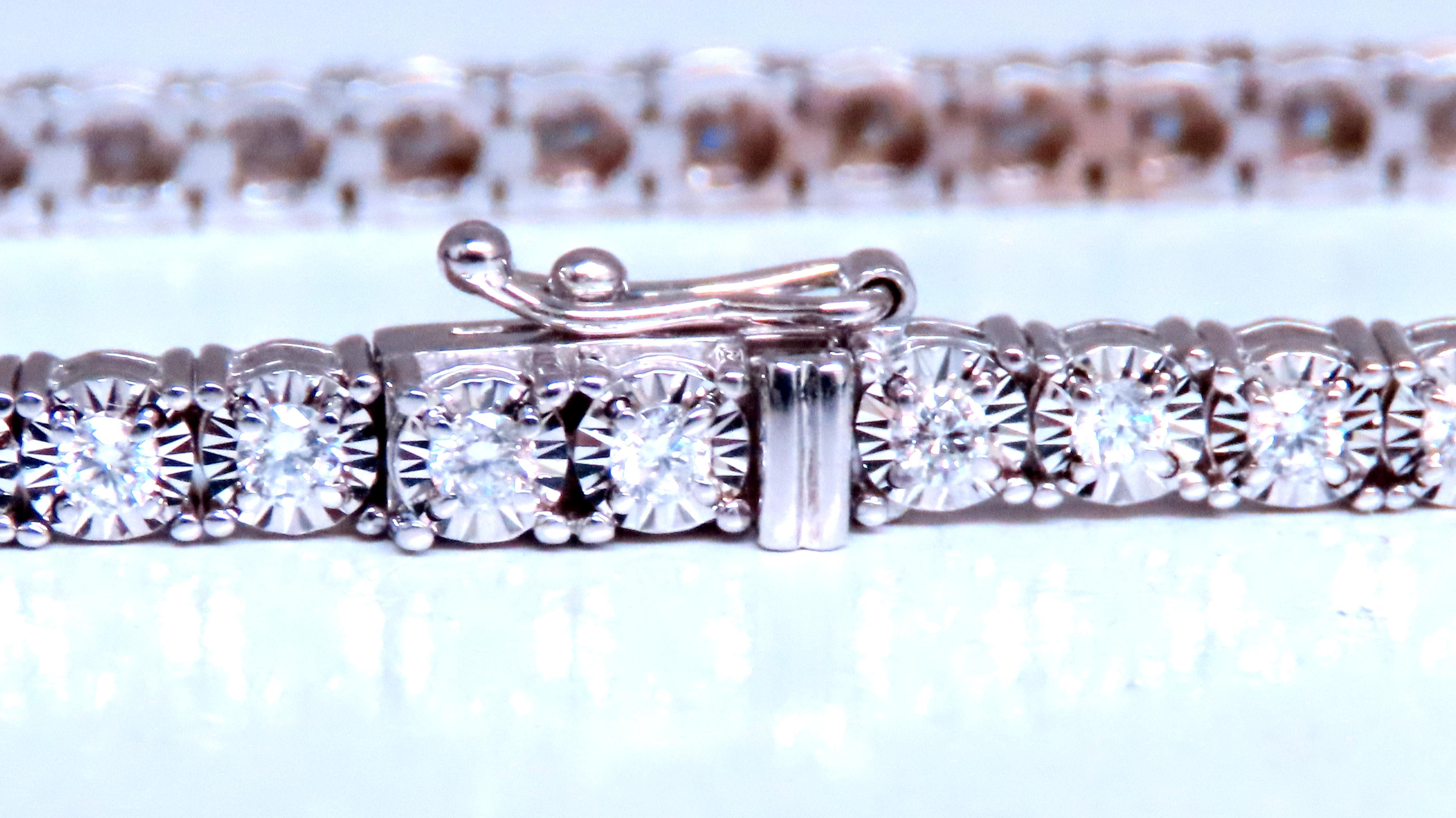 Round Cut 2.40ct natural round diamonds bracelet 14kt gold 12467 For Sale