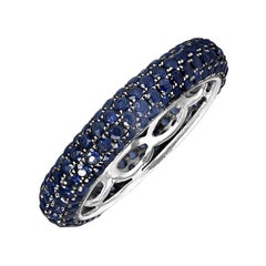 Diamant-Saphir-Hochzeits-Saphir-Ring ( ca. 2,4 Karat), 14k Weißgold