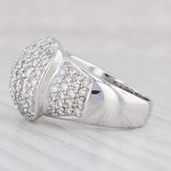 2.40ctw Diamond Cluster Ring 18k White Gold Size 6.75-7 Cocktail