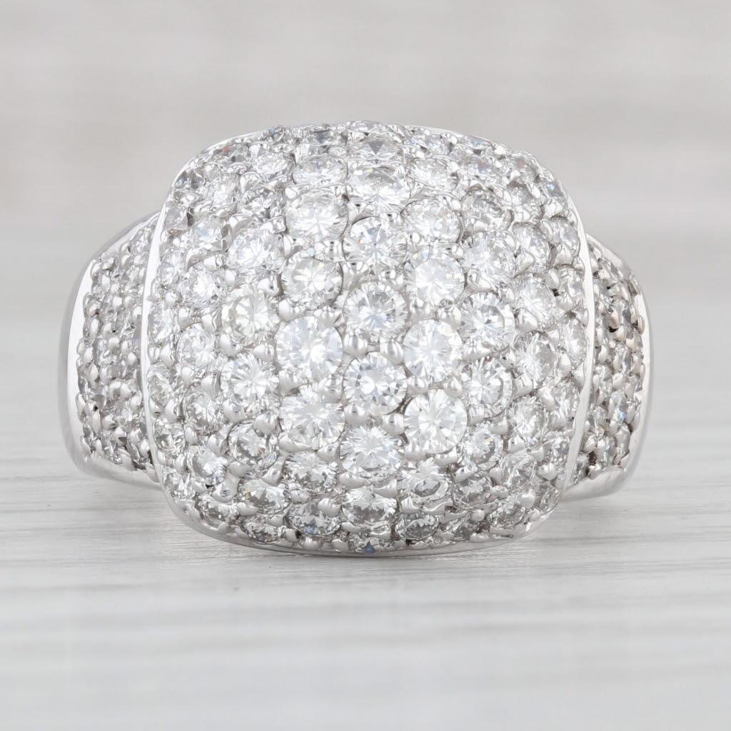 2.40ctw Diamond Cluster Ring 18k White Gold Size 6.75-7 Cocktail Bon état - En vente à McLeansville, NC