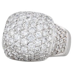 2.40ctw Diamond Cluster Ring 18k White Gold Size 6.75-7 Cocktail