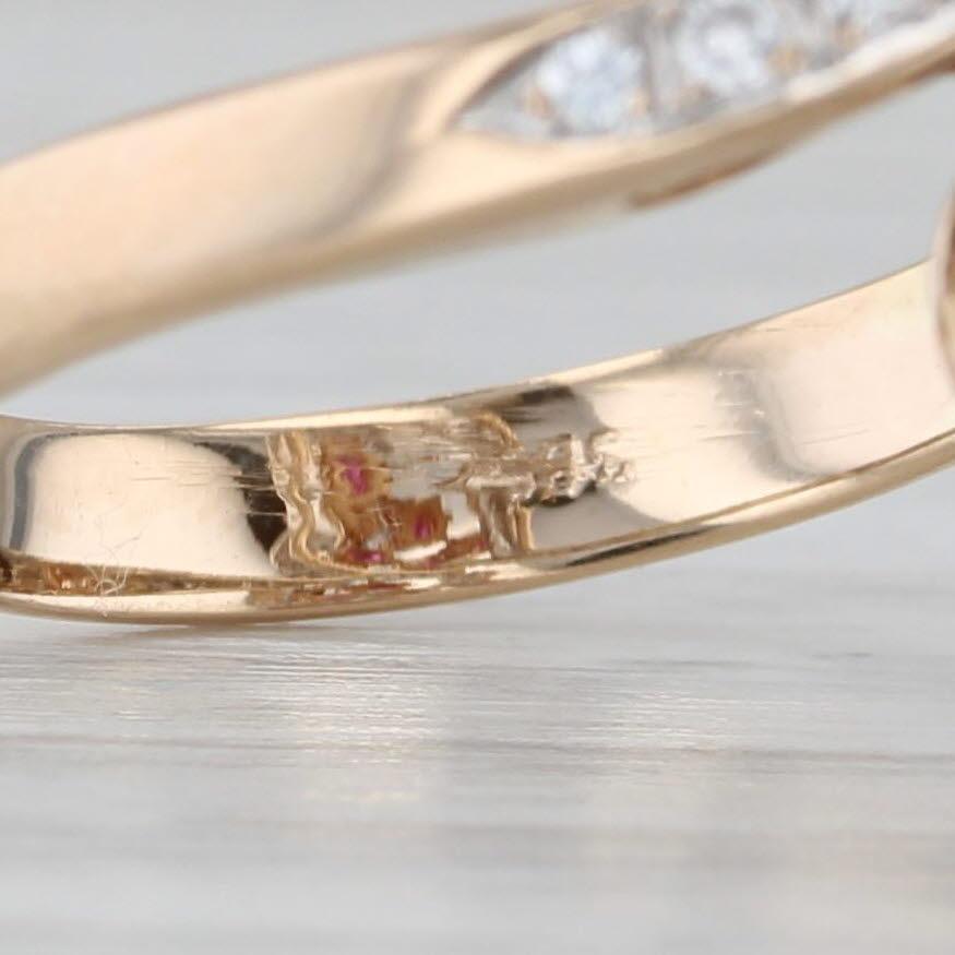 2.40ctw Ruby Cluster Diamond Bypass Ring 14k Yellow Gold Size 7.25 Cocktail en vente 2