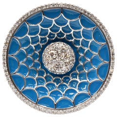 2.41 Carat Diamond and Enamel 14 Karat White Gold Ring 2.41 Carat Diamond and Enamel 14 Karat White Gold Ring