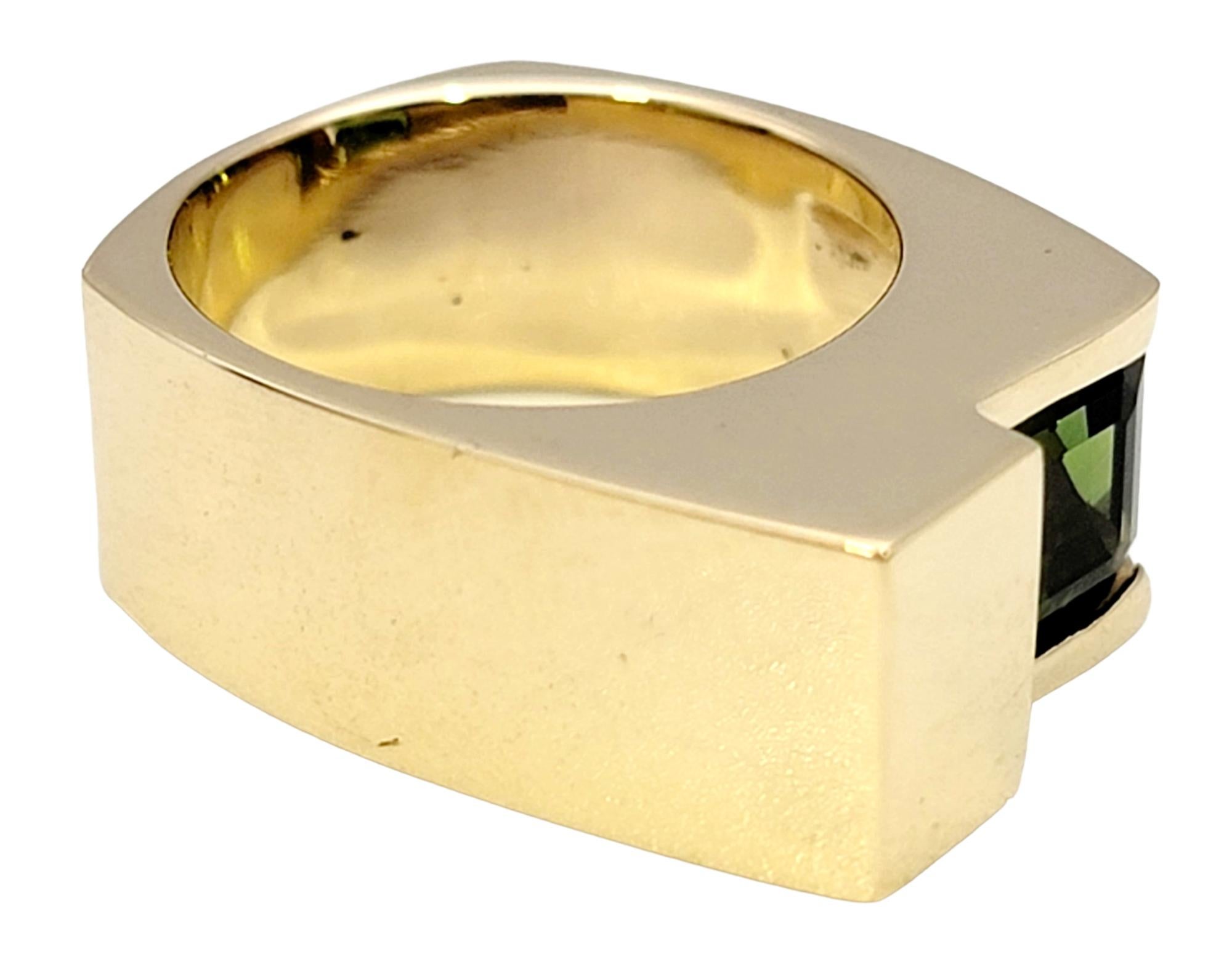 Bague solitaire en or jaune 14 carats avec tourmaline taille émeraude de 2,41 carats, sur mesure en vente 6