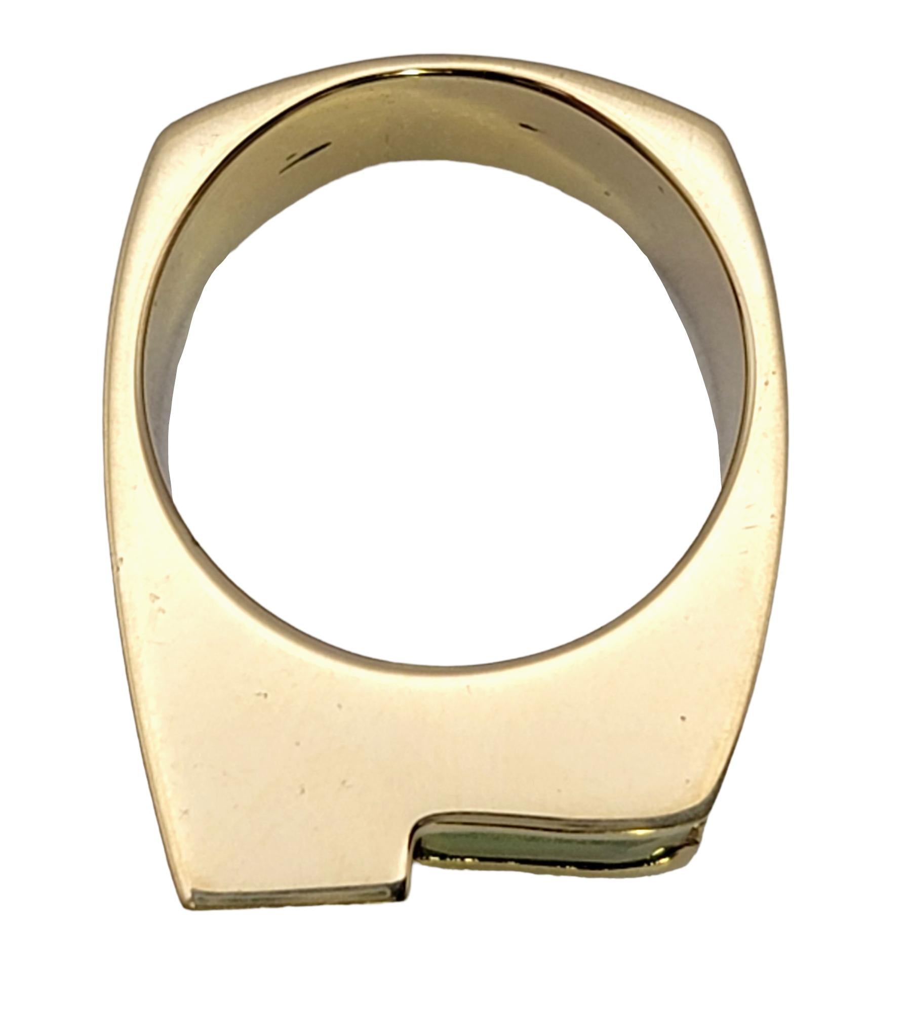 Bague solitaire en or jaune 14 carats avec tourmaline taille émeraude de 2,41 carats, sur mesure en vente 3