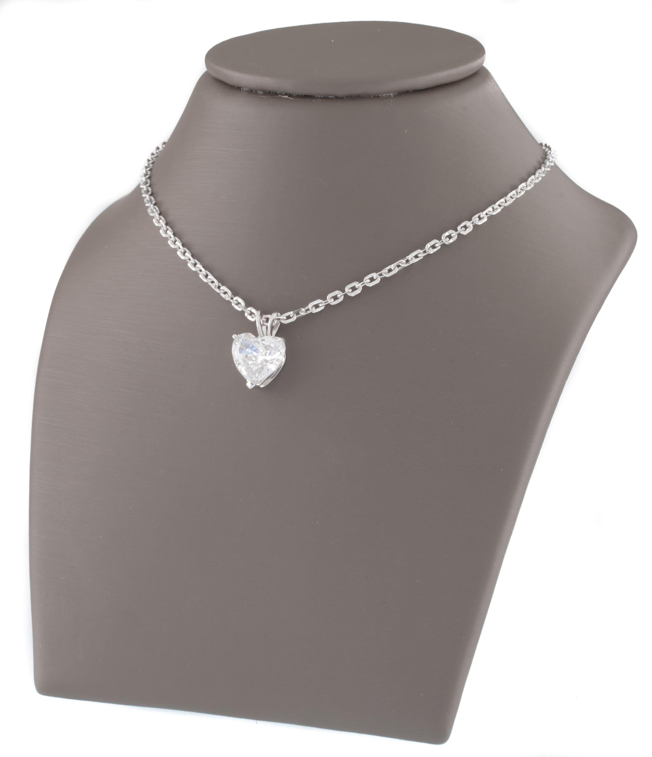 Gorgeous Heart-Shaped Diamond Solitaire Pendant!
Features 2.41 ct. Heart-Shaped Diamond
Dimensions: 9.21 mm x 8.50 mm x 4.60 mm
H-G Color
SI3 Clarity
Includes 22