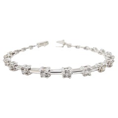 2,41 Karat natürliches Diamant-Tennisarmband 14 Karat Weißgold
