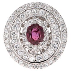 2.41 Carat Ruby Diamond 14 Karat White Gold Cocktail Ring