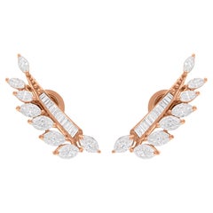2,41 carati SI/H Marquise Baguette Brilliante Orecchini di diamanti in oro rosa 18 carati