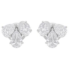 Orecchini con diamanti ovali a pera da 2,41 carati SI/H Gioielli in oro bianco 18 carati