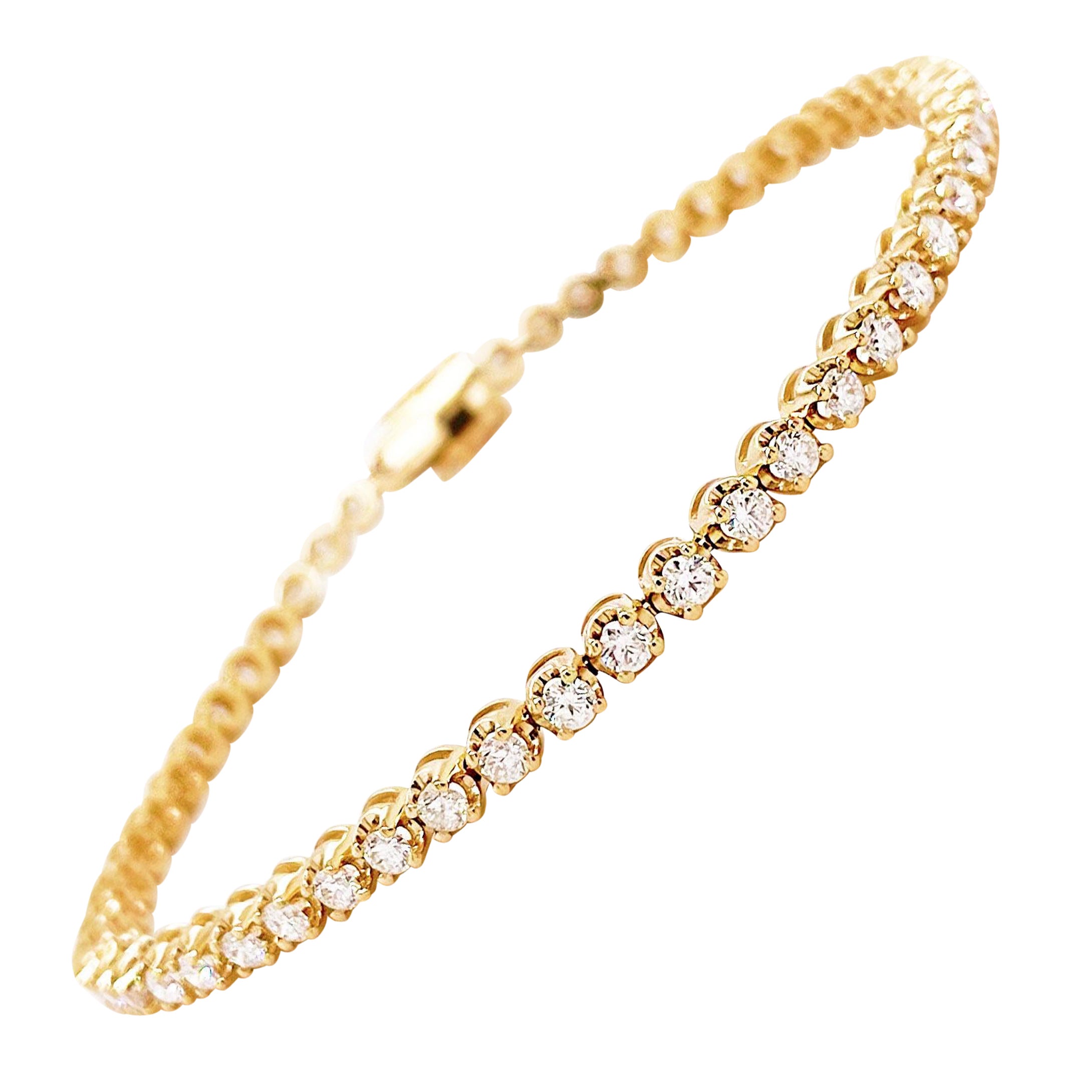 Bracciale Tennis da 2,41 carati in oro giallo 14K, Bracciale Eternità con 54 diamanti
