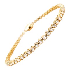 2.41 Carat Tennis Bracelet in 14K Yellow Gold, 54 Diamond Eternity Bracelet