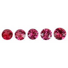 2.41 Karat 5 Stück rote rosa Spinell-Edelsteine mit Rundschliff aus Burma