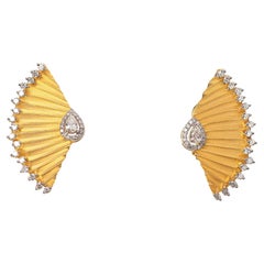 Clous d'oreilles en or jaune 18 carats avec diamants de 2,41 carats