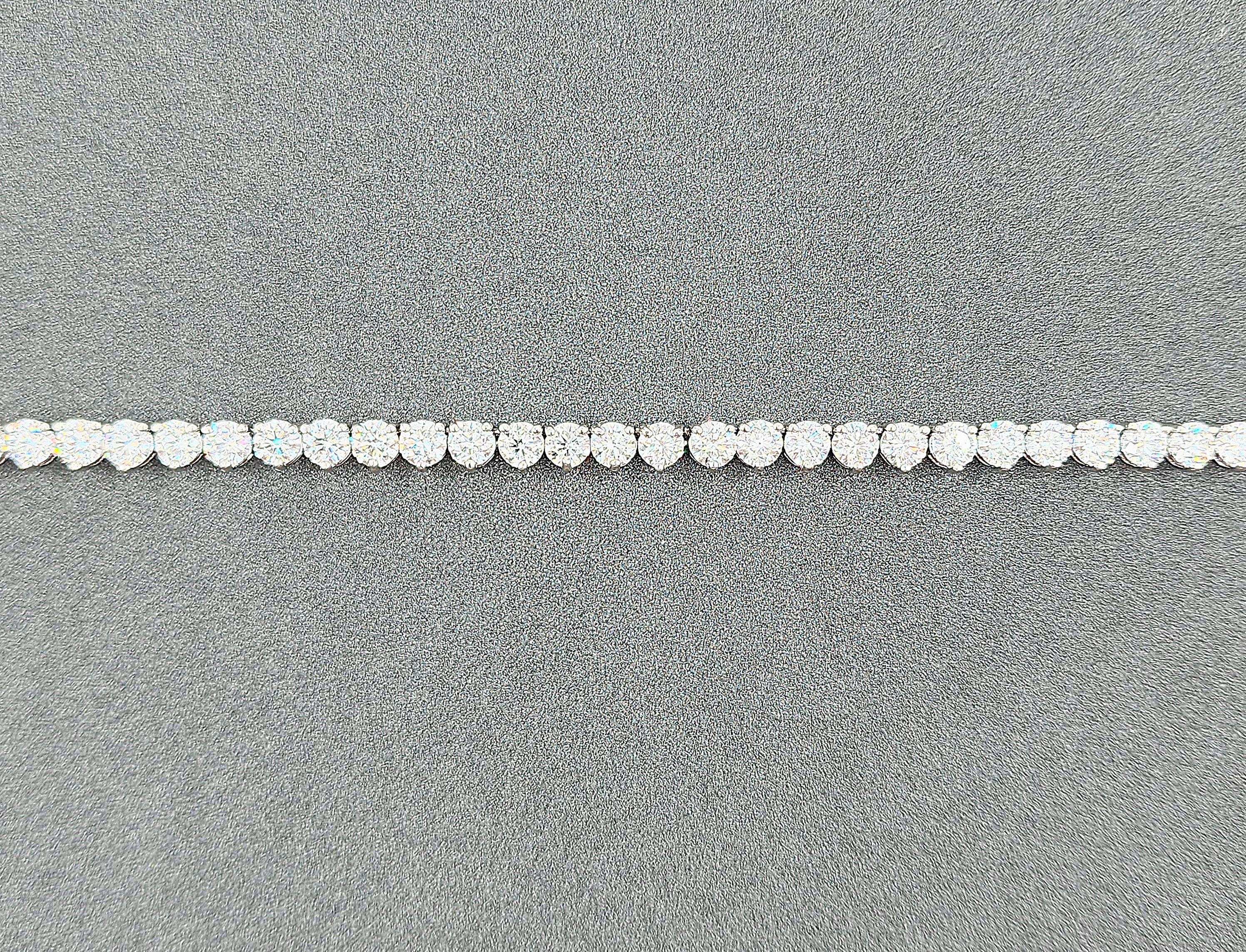 Taglio rotondo Collana Tennis con diamanti da 24.10 ct in vendita