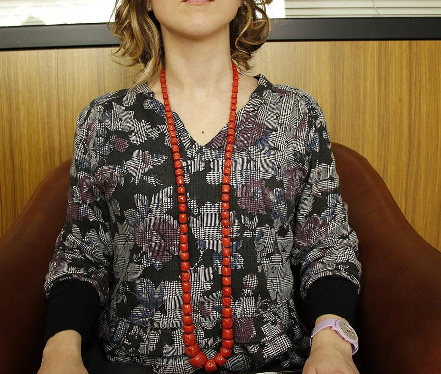 long coral necklace