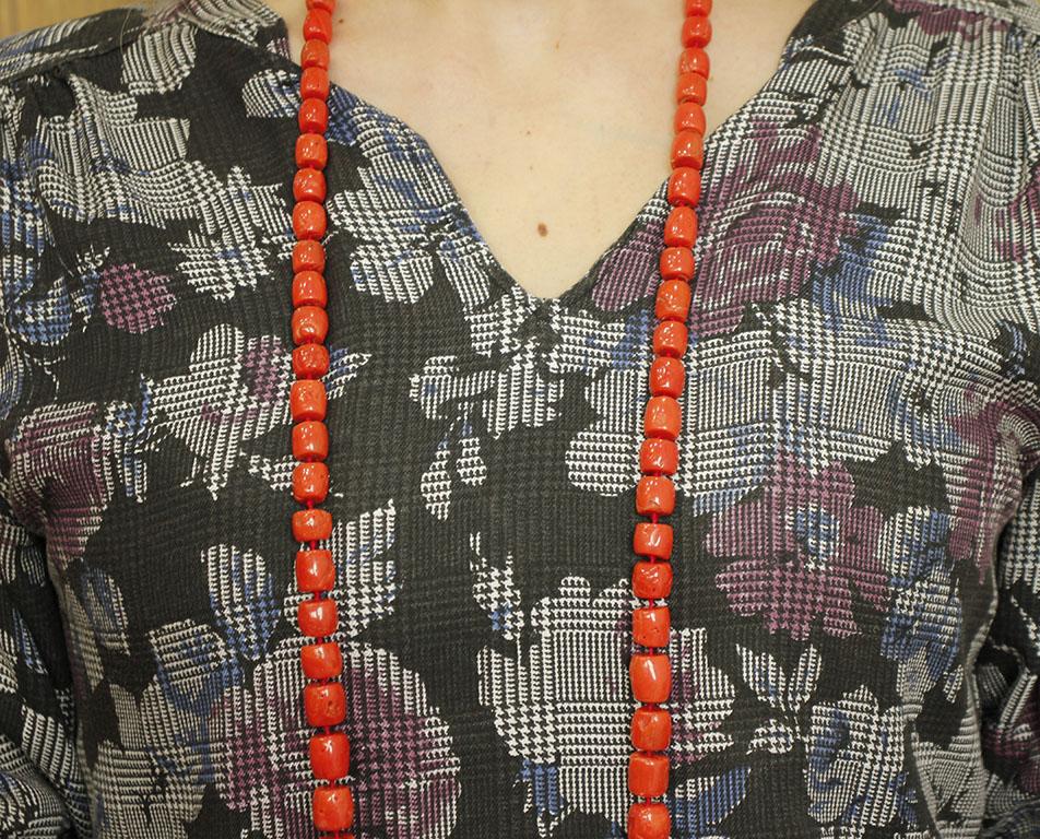long coral necklace