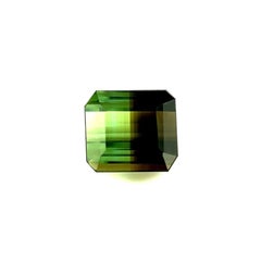 2.41ct Green Bi Colour Tourmaline Fancy Octagonal Cut Rare Gem VS