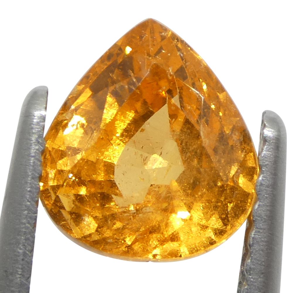 2.41ct Pear Fanta Orange Mandarin Spessartite/Spessartine Garnet from Namibia For Sale 6