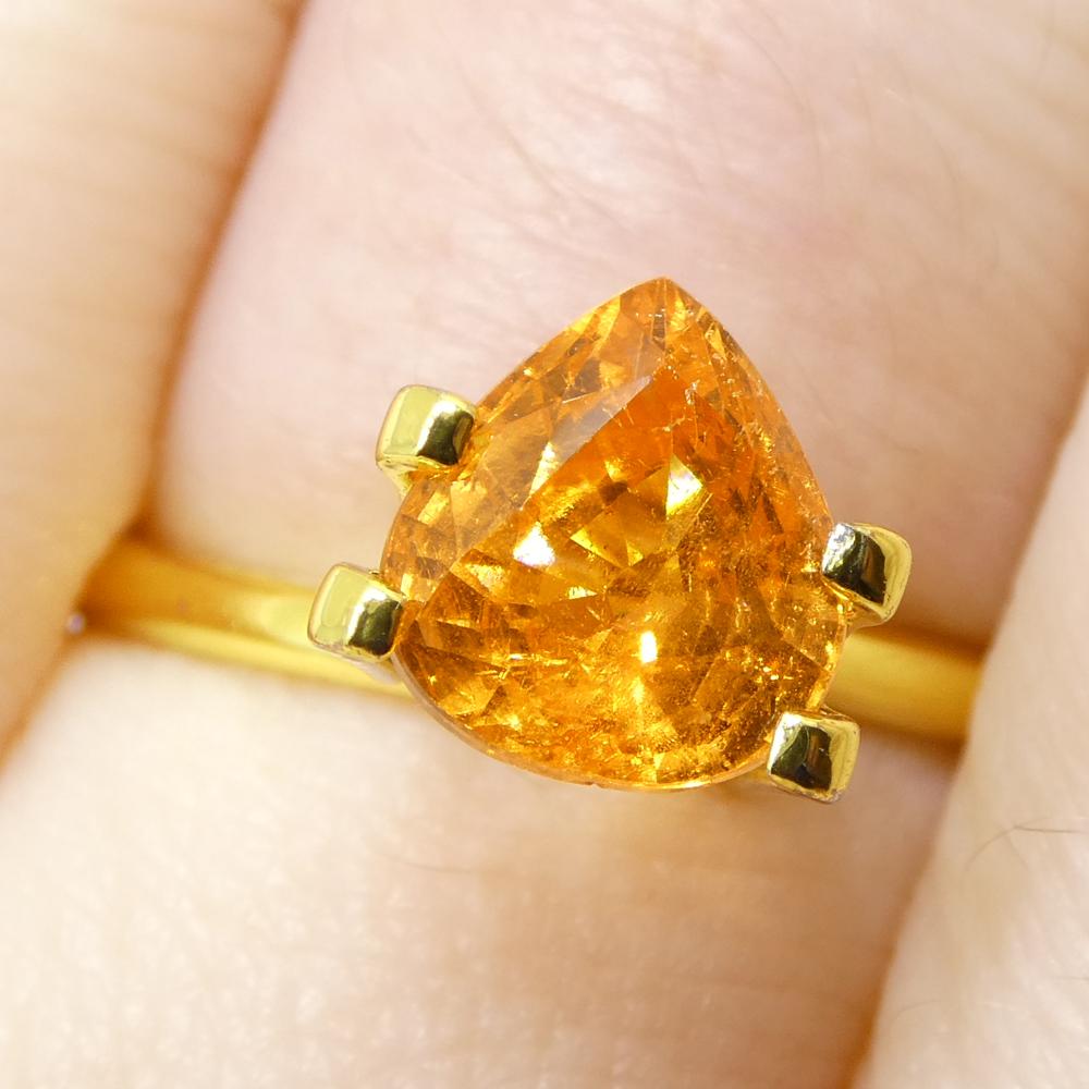 2.41ct Pear Fanta Orange Mandarin Spessartite/Spessartine Garnet from Namibia For Sale 9