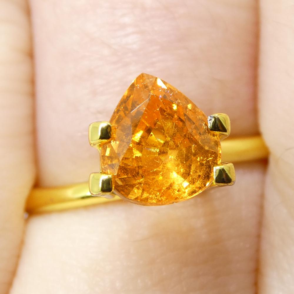 Brilliant Cut 2.41ct Pear Fanta Orange Mandarin Spessartite/Spessartine Garnet from Namibia For Sale