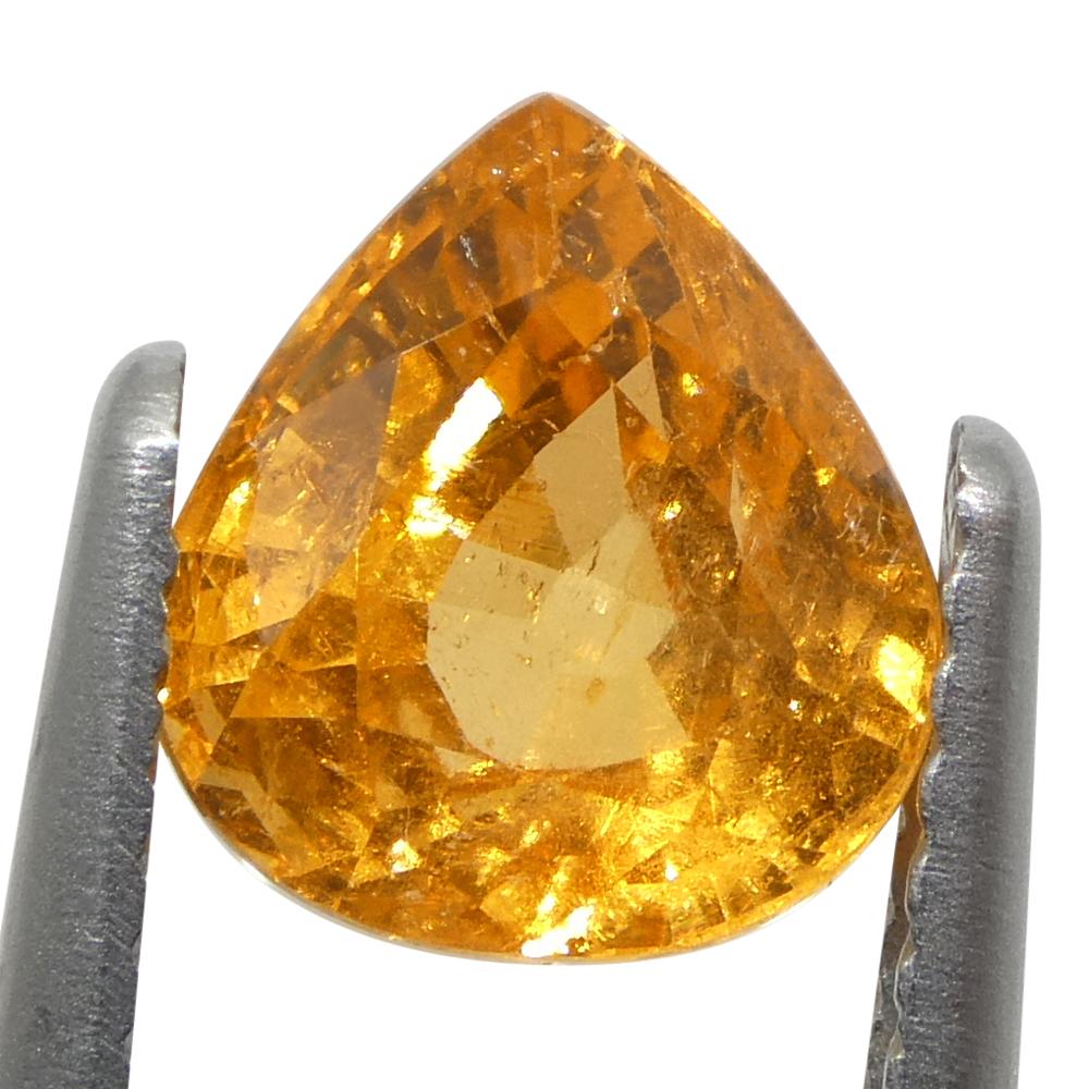 2.41ct Pear Fanta Orange Mandarin Spessartite/Spessartine Garnet from Namibia In New Condition For Sale In Toronto, Ontario