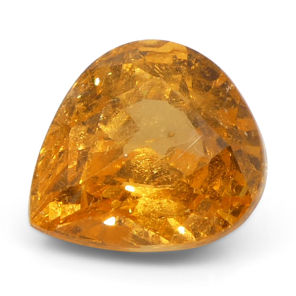 Women's or Men's 2.41ct Pear Fanta Orange Mandarin Spessartite/Spessartine Garnet from Namibia For Sale