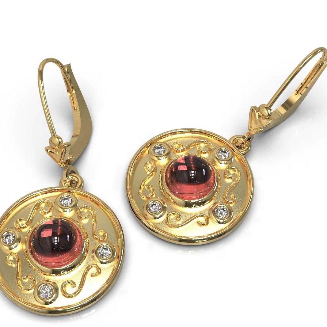 Cabochon Rubellite & Diamante Earrings

This eye-catching pair of decorative earrings are set with a lovely pink tourmaline pair which are surrounded by petite chenier settings that alternate with fancy scroll detail.

Round faceted tourmalines: