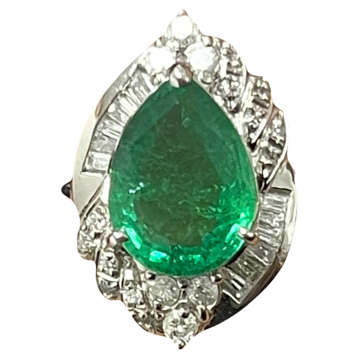 2.42 Carat Colombian Emerald & Diamond Ring in Platinum 900