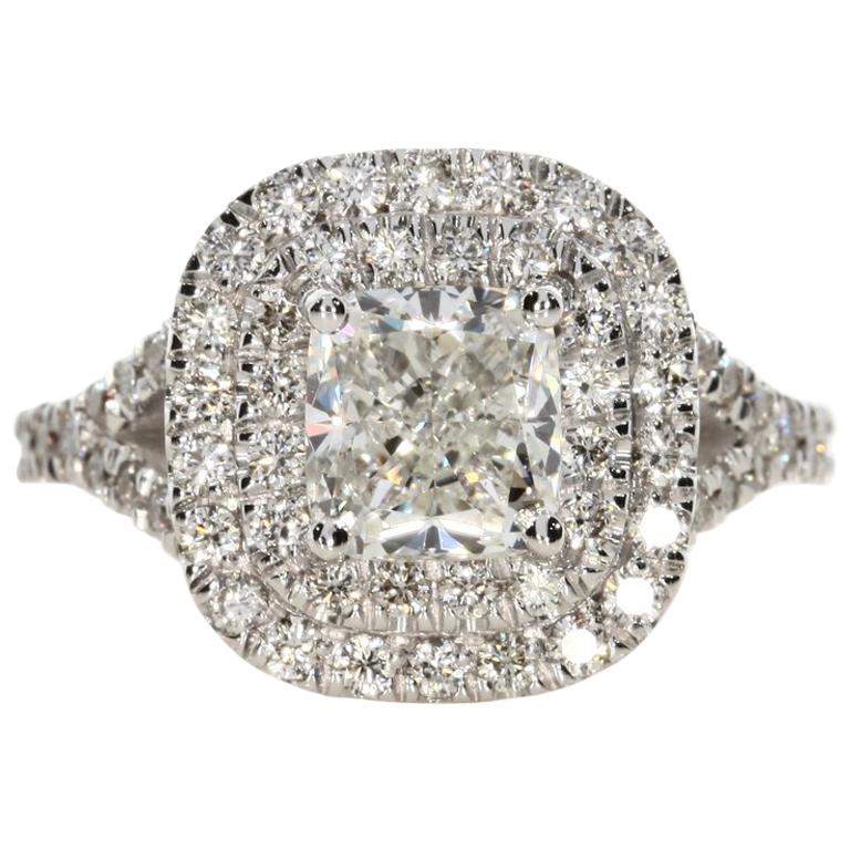 2.42 Carat Cushion Cut Diamond Engagement Ring For Sale
