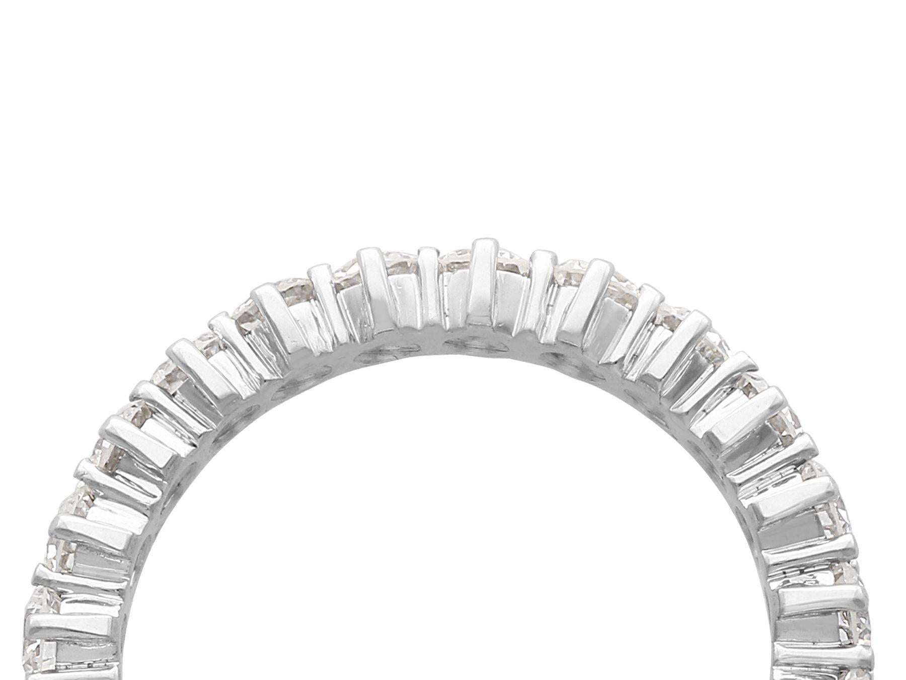 A stunning, fine and impressive 2.42 carat diamond and 18 karat white gold full eternity ring; part of our vintage jewelry and estate jewelry collections.

This stunning, fine and impressive vintage eternity ring has been crafted in 18k white