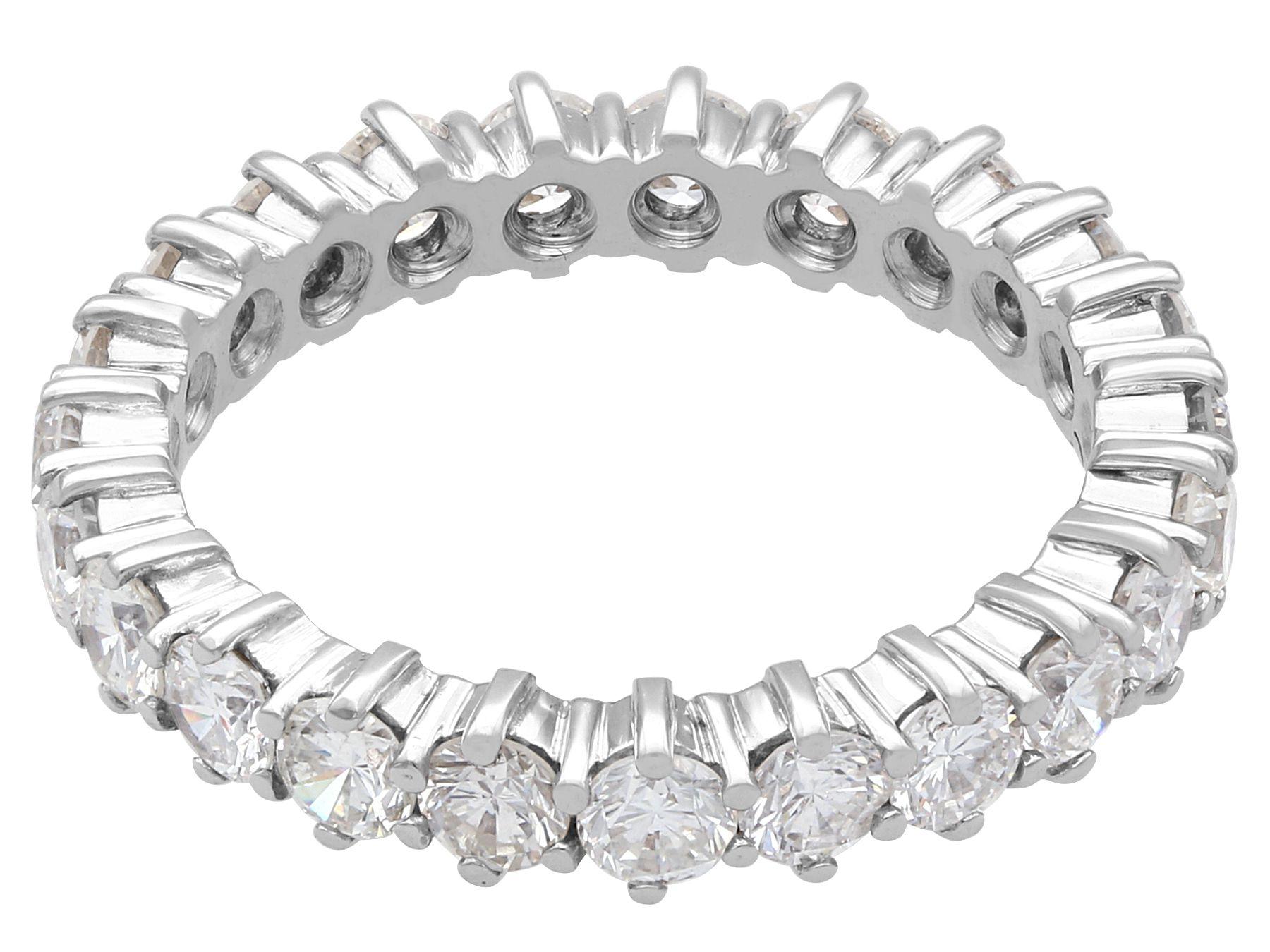 Round Cut Vintage 2.42 Carat Diamond and White Gold Full Eternity Ring For Sale