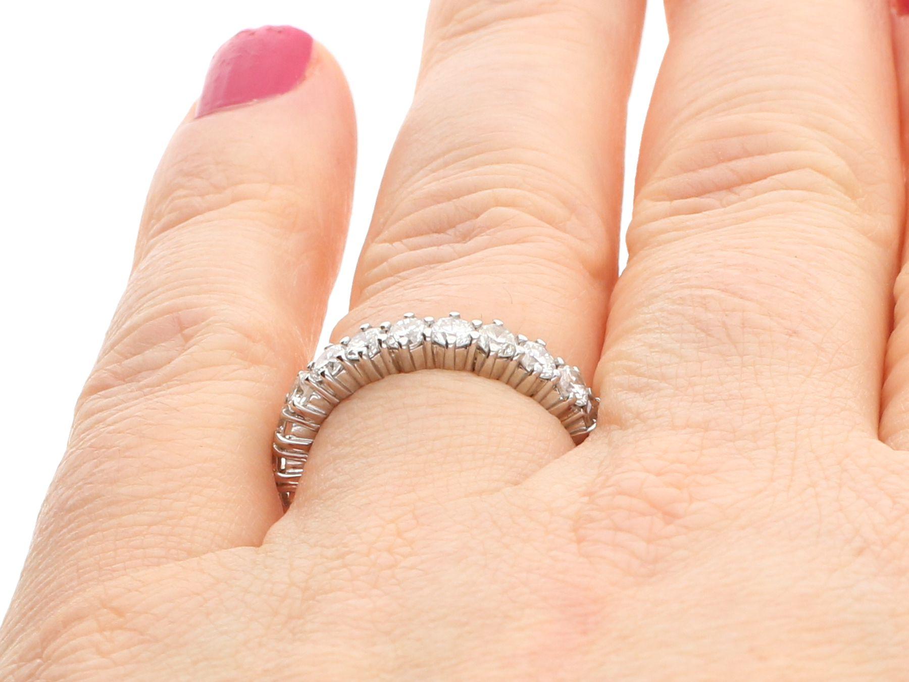Vintage 2.42 Carat Diamond and White Gold Full Eternity Ring For Sale 2
