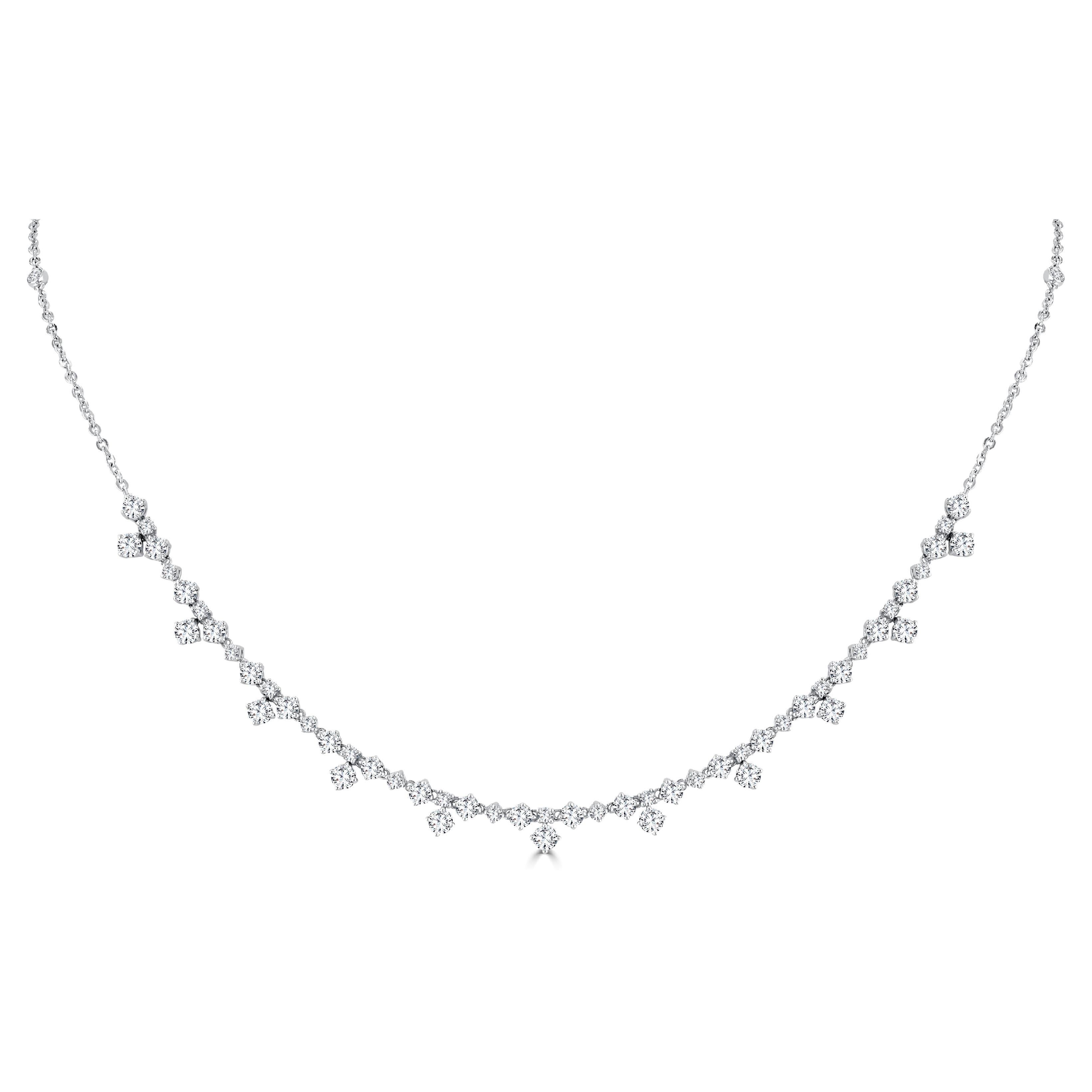 2.42 Carat Diamond Necklace in 14k White Gold