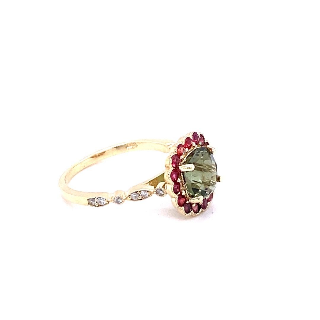 red and green engagement ring