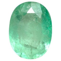 2.42 Carat Light Green Colombian Emerald - Oval Cut May Birthstone Gem