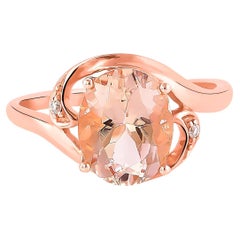 2.42 Carat Morganite and Diamond Ring in 18 Karat Rose Gold