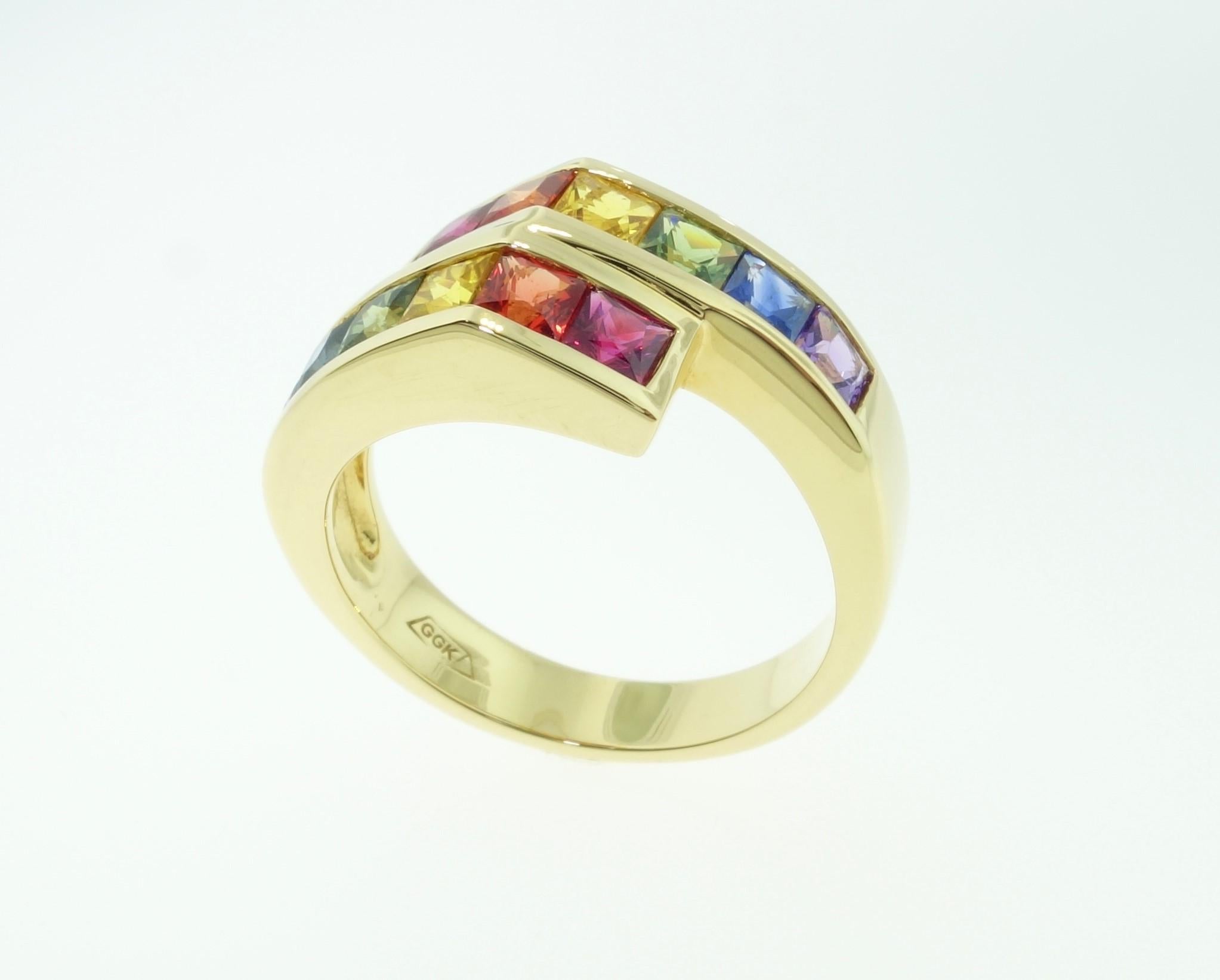 multicolor sapphire ring