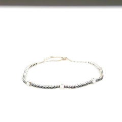 Bracciale Flex con 2,42 carati di diamante nero naturale e diamante bianco in oro bianco 14 carati