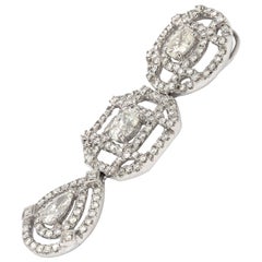 2.42 Carat Oval and Pear Shaped White Diamonds Pendant