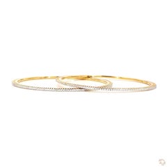2.42 Carat Round Brilliant Cut Diamond Gold Bangle Bracelet