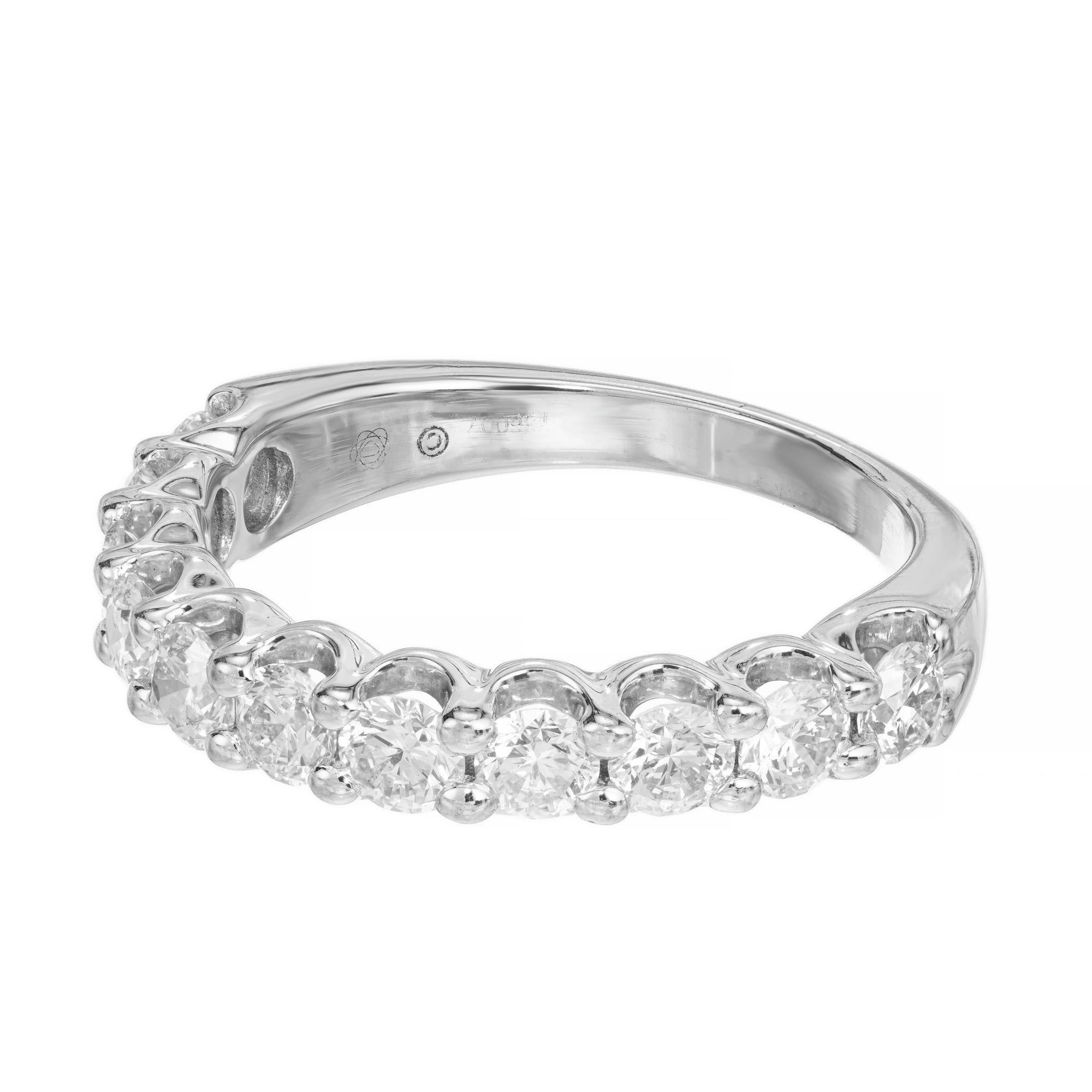 Round Cut 2.42 Carat Round Diamond White Gold Wedding Band Ring For Sale