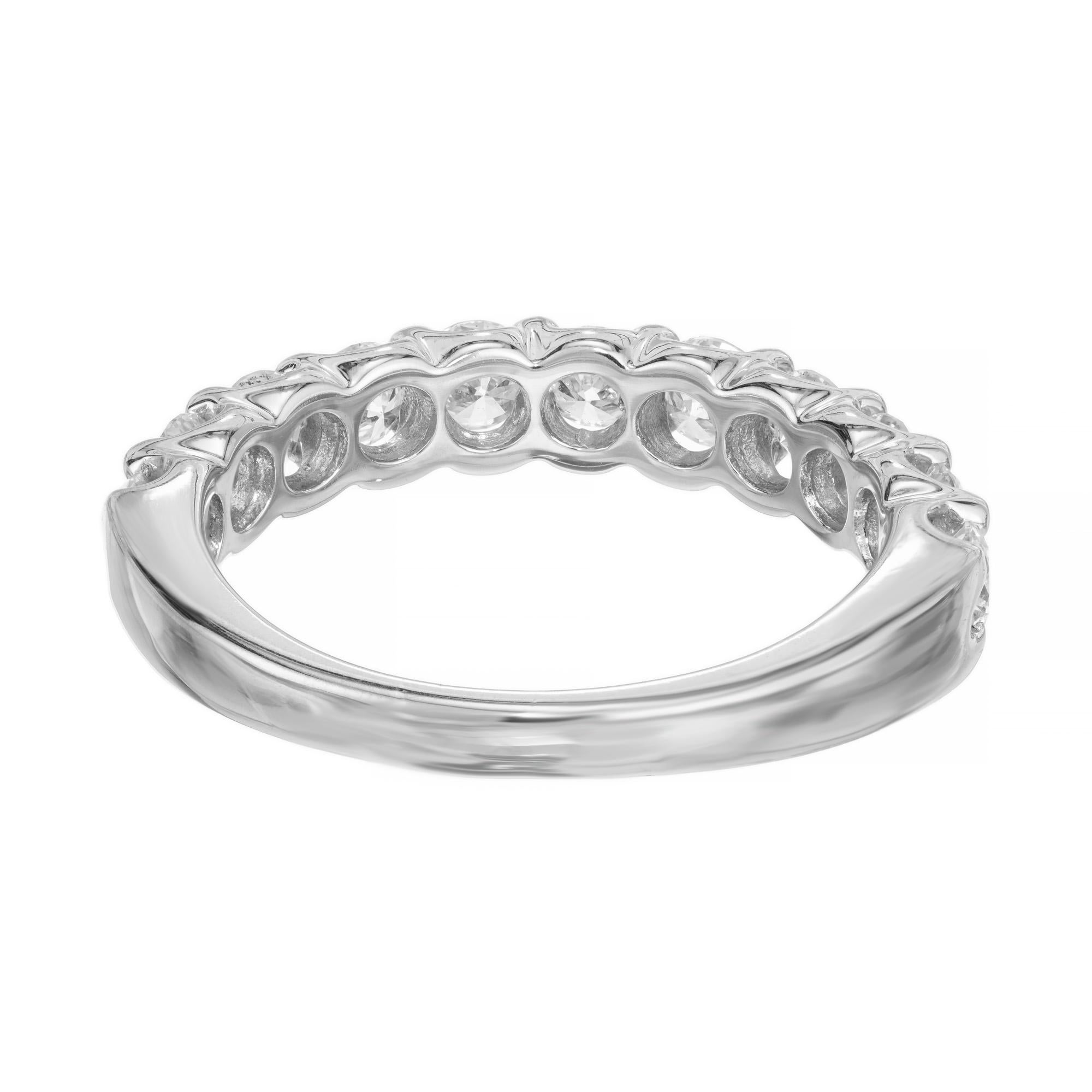 Women's 2.42 Carat Round Diamond White Gold Wedding Band Ring For Sale