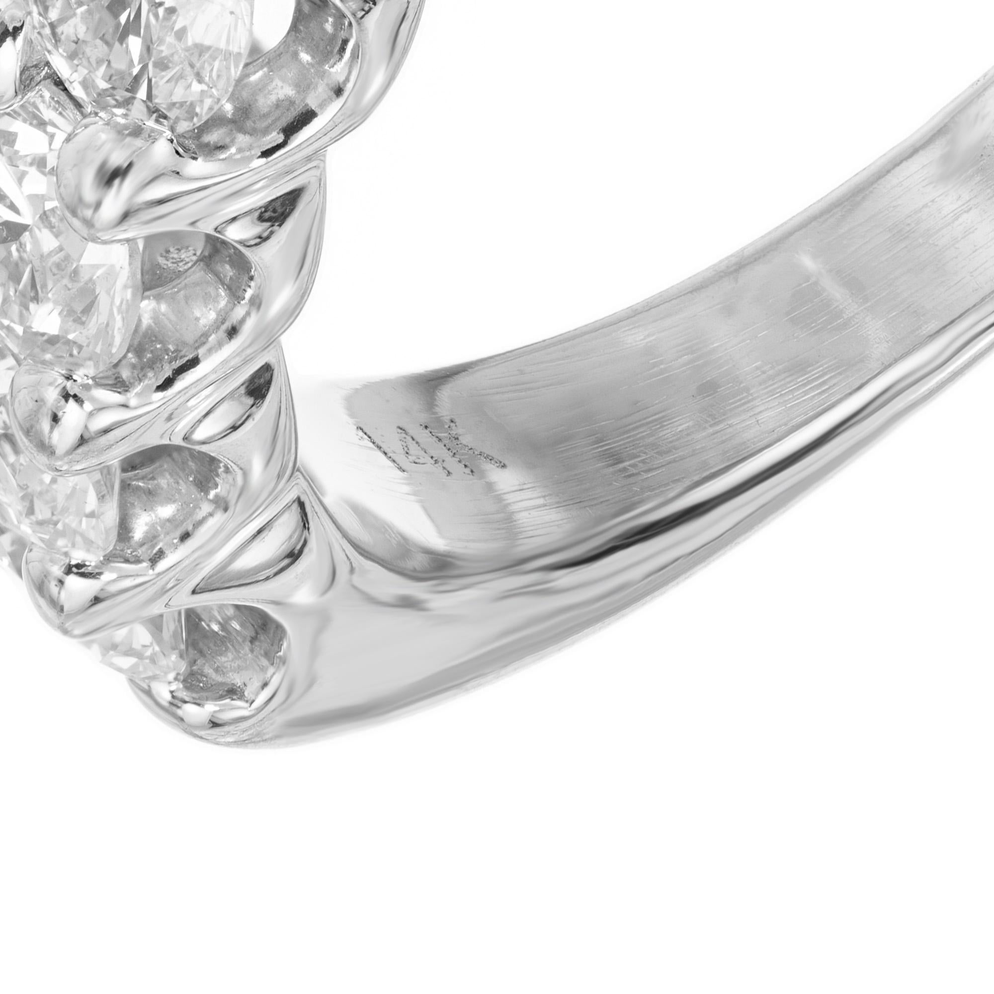 2.42 Carat Round Diamond White Gold Wedding Band Ring For Sale 1
