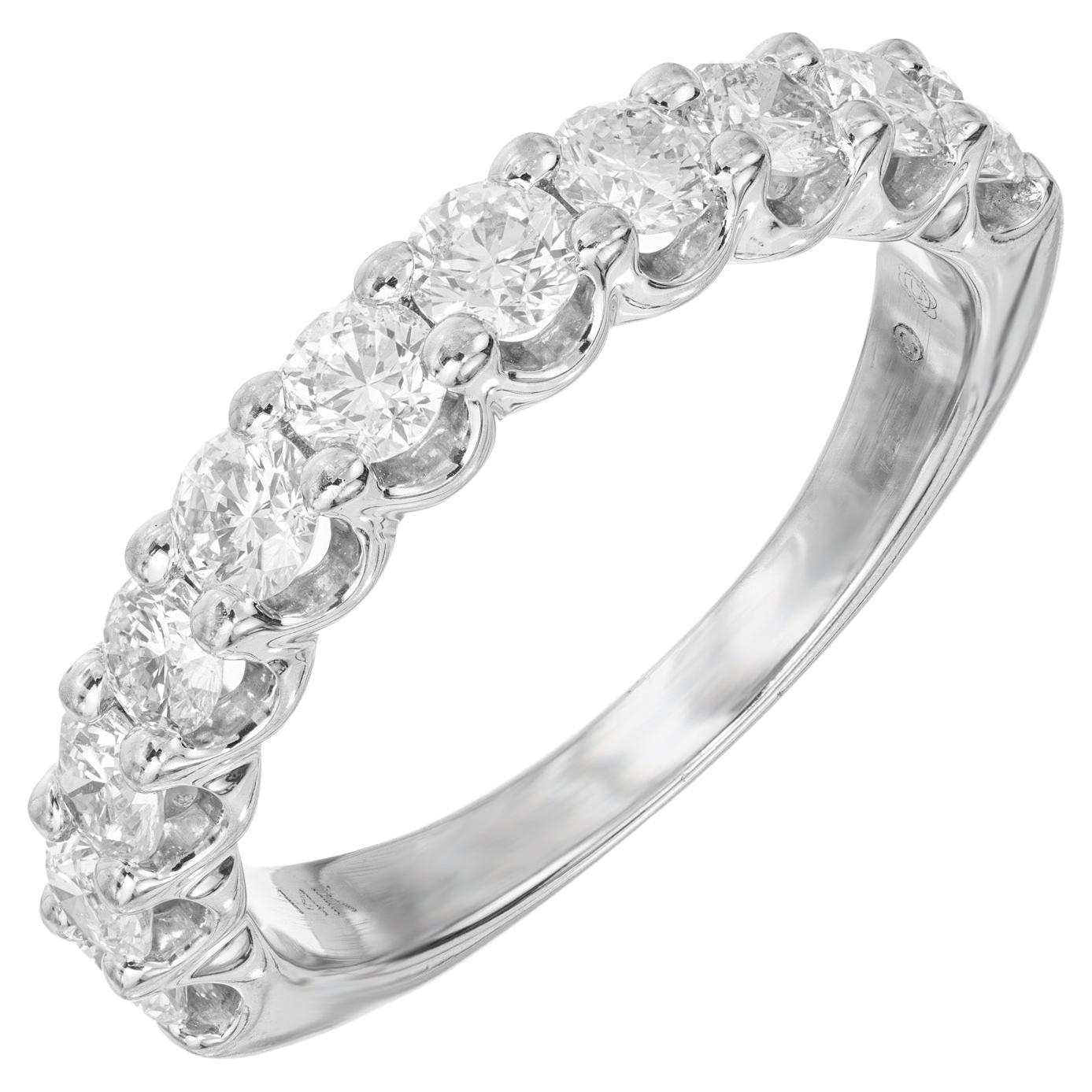 2.42 Carat Round Diamond White Gold Wedding Band Ring For Sale