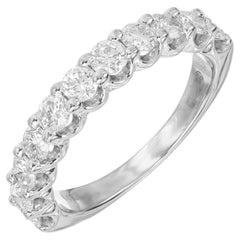 Anneau de mariage en or blanc avec diamants ronds de 2,42 carats