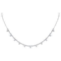 Collier de 2,42 carats de diamants ronds naturels en or blanc 14k ref108