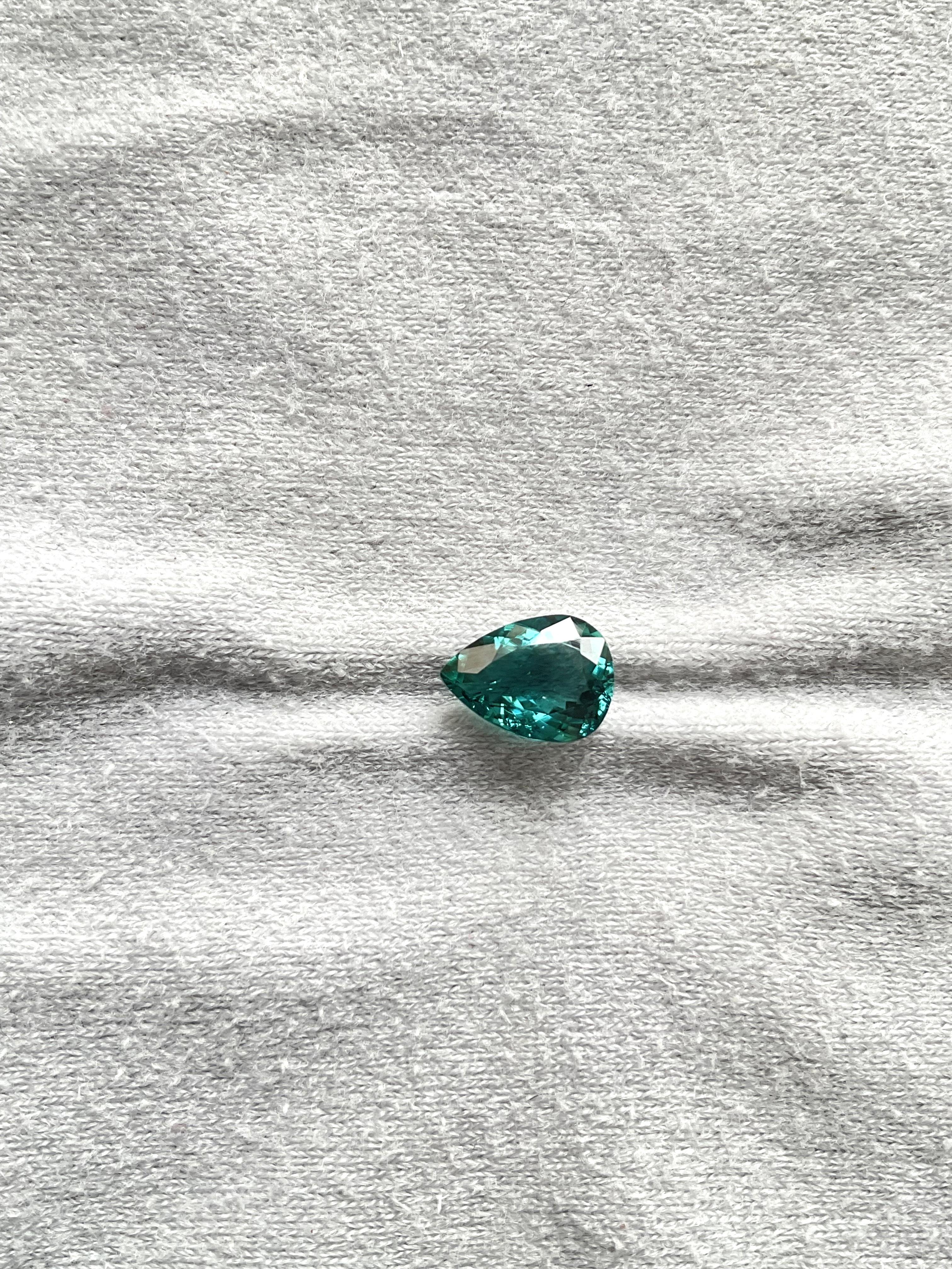 2,42 Karat grünlich blauer Turmalin Birne Facettenschliff Stein Natürlicher Edelstein (Tropfenschliff)