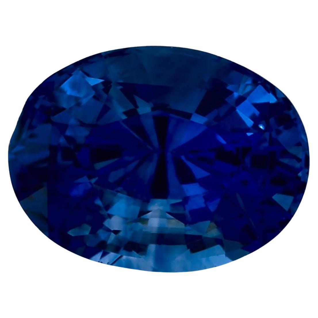 2.42 Karat Blauer Saphir Oval Loser Edelstein
