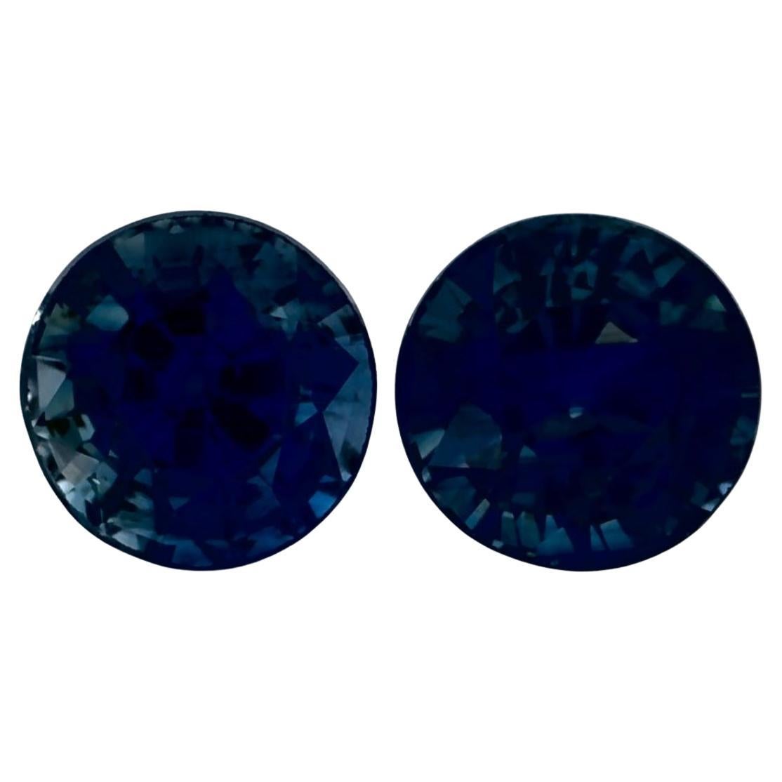 2.42 Ct Blue Sapphire Round Loose Gemstone